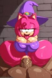 ai_generated amy_rose bastardad dark-skinned_male female halloween sonic_(series) sonic_the_hedgehog_(series)