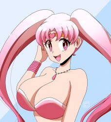 big_breasts namrii_ oc pink_hair tagme twintails