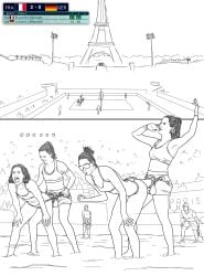 alexia_richard anal anal_sex arena beach_volleyball buggery defeat defeated femdom humiliation lézana_placette laura_ludwig loreleia louisa_lippmann olympics paris_2024_olympics sport sports sports_bikini sports_bra sportswear stadium stadium_background strap-on volleyball