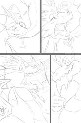 ! ? ?! blush comic cyril dragon english_text fellatio furry furry_only gay group heart ignitus male monochrome no_humans open_mouth oral oral_sex scalie sex sharp_teeth spyro spyro_the_dragon surprised teeth text threesome tongue tora western_dragon