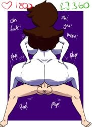 1boy 1girls 2d 2d_(artwork) big_breasts breasts brown_hair completely_nude completely_nude_female duo english_text female full_comfort huge_breasts jaiden jaiden_animations jaidenanimations long_hair male nude nude_female penis sex strip_game tagme text white_skin wide_hips youtube youtuber