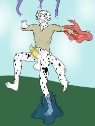 bodily_fluids caine_latrans_(artist) canid canine canis clothed clothing cum dalmatian domestic_dog genital_fluids goo_(disambiguation) hi_res hypnovember hypnovember2024 male mammal partially_clothed slime submissive submissive_male