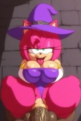 ai_generated amy_rose bastardad dark-skinned_male female halloween sonic_(series) sonic_the_hedgehog_(series)