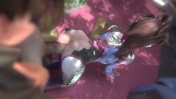 2girls 3d blizzard_entertainment d.va female fraxxlr implied_anal large_penis male male/female naked_male nude over_shoulder over_shoulder_view overwatch overwatch_2 penetration sex small_breasts teenager tracer