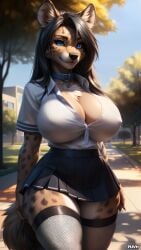 ai_generated animal_ears animal_humanoid anthro ass big_breasts cute female female_only furry furry_ass furry_breasts furry_ears furry_female furry_only furry_tail hi_res hyena hyenaloverai mammal nai_diffusion seductive stable_diffusion tongue tongue_out