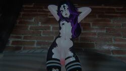 cock cute dragon_boy femboy impimon leaning_against_wall male_only pasties pose purple_eyes scales seductive tagme thick_thighs thighhighs vrchat