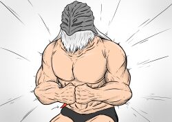 abs elden_ring flexing flexing_bicep fromsoftware male male_only muscular muscular_male older_male shadow_of_the_erdtree sir_ansbach