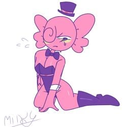 boots dandy's_world female milky_goober oc sitting_on_floor taffi_(milky_goober) top_hat