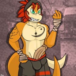 anthro bulge clothing donro donrodraw erection fish furry male male_only marine penis shark shorts solo