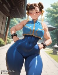1girl ai ai-created ai_generated architecture ass ass_focus big_ass big_breasts big_nipples blushing bodysuit bracelets breasts brown_eyes brown_hair bubble_butt chun-li chun-li_(fortnite) chun_li cleavage curvaceous curvy curvy_female curvy_figure double_bun dynamic_angle east_asian east_asian_architecture erect_nipples female fighter fortnite fortnite:_battle_royale from_front garden hair_ribbon half_lidded_eyes hands_on_hips hips huge_ass huge_breasts japanese large_breasts legs legs_spread lidded_eyes muscular muscular_female narrowed_eyes naughtyfeetai nipple_outline nipples puffy_nipples ribbon scenery seductive seductive_smile sleeveless smile smooth_skin solo standing street street_fighter street_fighter_6 street_fighter_v sweating sweating_profusely thick_ass thick_thighs thighs thin_waist through_clothes toned vest wide_hips