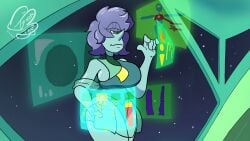2d_(artwork) 2d_animation animated blue_skin breast_expansion breasts_bigger_than_head breasts_bigger_than_torso breasts_on_floor cyclops_girl groping_breasts holographic_screen lactation laying_on_breasts one_eye pearl_(gem) purple_hair ripped_clothing ripping skirt sleveless sloshing_breasts sound space spaceship spraying_milk steven_universe tagme tearing_clothes thegreenthief thick_thighs tits_out transparent_clothing video visible_areolae