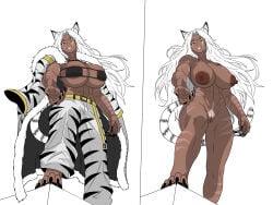 alternate_breast_size dark_skin fighter fully_clothed muscular_female nude_alt nude_female ryu34 someone_else's_oc tagme white_tiger