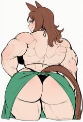 1girls ai_generated breasts horse_girl huge_ass huge_muscles king_halo_(umamusume) muscular_female two-know umamusume umamusume_pretty_derby
