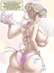 1girls 2026 angry ass backboob beauty_(pokemon_xy) big_ass big_breasts bikini fenrox oc pokemon skindentation solo solo_female swimsuit tagme thick_ass waitress