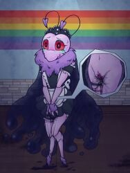 1girls blushcrunch_studio bodily_fluids dandy's_world flutter_(dandy's_world) insects pussy_juice roblox toonophilia twisted_flutter_(dandy's_world)