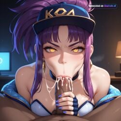 1_girl 1girl 4k 8k absurd_res african_male aged_down ai_assisted ai_generated akali all_the_way_to_the_base angry annoyed bangs beautiful beautiful_eyes beautiful_face big_ass black_choker blacked brat bratty breath bubble_butt choker cleavage cum_dump cum_dumpster cum_filled cum_in_mouth cum_overflow cum_splatter cum_string curvy dark dark_skin_male deepthroat detailed_background detailed_eyes detailed_face kda league_of_legends long_hair makeup ponytail purple_hair yellow_eyes