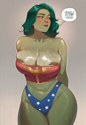 1girls ai_generated big_ass big_breasts big_thighs breasts cosplay crossover crossover_cosplay curvaceous curvy curvy_figure dc dc_comics digital_media_(artwork) female giantess green-skinned_female green_body green_hair green_skin hips hourglass_figure huge_ass huge_breasts huge_thighs hulk_(series) jennifer_walters large_ass large_breasts large_female large_thighs legs macro macro_female marvel marvel_comics mature mature_female mini_giantess phophopho she-hulk slim_waist tall tall_female thick thick_hips thick_legs thick_thighs thighs voluptuous waist wide_hips wide_thighs wonder_woman_(cosplay) wonder_woman_(series)