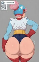 1girls ai_generated big_breasts brawl_stars janet_(brawl_stars) nipples supercell thighhighs