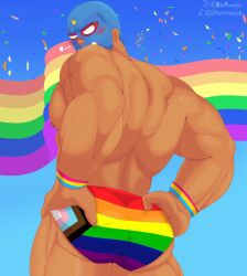 ass ass_focus bara big_ass big_butt brawl_stars bubble_ass bubble_butt butt dat_ass dat_butt dibupromedio el_primo_(brawl_stars) fat_ass fat_butt gay huge_ass huge_butt large_ass large_butt male male_only mask masked masked_male muscular muscular_male pride_color_clothing pride_color_flag pride_color_underwear pride_colors pride_flag round_ass round_butt showing_ass solo thick_ass thick_butt