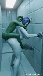 1boy 1futa 3d beast_boy big_ass big_balls big_breasts big_penis big_thighs dc dc_comics fenderblender3d futa_on_male no_sound rachel_roth raven_(dc) sex sfm shower shower_sex small_balls small_penis smaller_male tagme taller_female video
