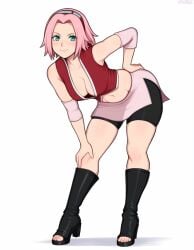1girls ai_generated green_eyes naruto naruto_(series) naruto_shippuden pink_hair sakura_haruno short_hair tagme