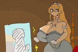 bed bed_frame bedframe big_areola big_breasts big_nipples blue_sky boner breasts cleavage color colored crown doorway dress female ginger huge_breasts imminent_sex jewelry jewlery lewdicrousart looking_away male necklace part_1 part_of_a_set peasant princess prostitution royalty see-through see-through_clothing see-through_dress shaded shiny_breasts shiny_skin tan_body tanned tanned_skin veiny_breasts wide_hips wide_thighs woman
