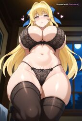1girl ai_assisted ai_generated anime_coloring bedroom black_heels black_lingerie black_thighhighs blush curvaceous_body curvaceous_hips curvaceous_thighs curvy detailed_face floating_hearts from_below half_closed_eyes heart_shaped_pupils heart_symbol high_quality hourglass_body huge_breasts huge_hips huge_thighs lace_panties lace_thighhighs large_breasts large_thighs looking_at_viewer massive_thighs night parted_lips perfect_body pov seductive_eyes shiny_skin thick_hips thick_legs thick_thighs thighs thighs_bigger_than_head voluptuous wide_hips window