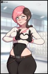 1girls big_thighs breasts breasts_out clothed clothing medium_breasts neopolitan_(rwby) pinup revealing_clothes rwby shadboya small_breasts thick_legs thick_thighs thighs thunder_thighs thunderthighs tits tits_out wide_hips wide_thighs