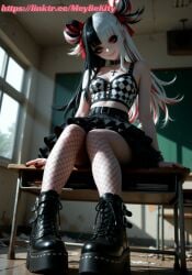 ai_generated femboy goth goth_boy otoko_no_ko skirt solo trap yaoi
