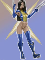 1girls black_hair bottomless female laura_kinney marvel pussy solo tagme_(artist) x-23 x-men