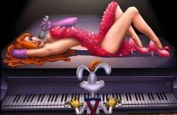 jessica_rabbit playing_piano roger_rabbit scandalous who_framed_roger_rabbit