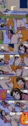1boy 1girl absurdres ass azumanga_daiou bed blush brown_eyes brown_hair chiyo_chichi comic cum cum_in_pussy dream dreaming dreaming_about_sex female_masturbation female_pubic_hair full_comic hetero highres indoors long_hair masturbation multiple_views navel on_bed osaka_ayumu_kasuga pubic_hair pussy sex sleeping spidu uncensored vaginal wet_dream