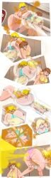 3girls accidental_circumstance accidentally_stuck bikini blush comic dialogue embarrassed_female face_in_ass fart fart_fetish fart_torture fat_ass female_focus grossed_out lazei mario_(series) nintendo princess_daisy princess_peach princess_rosalina stuck