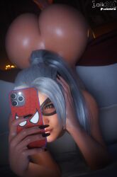 ass ass_focus ass_up bed bedroom bent_over black_cat_(marvel) face_down_ass_up felicia_hardy hips itslaiknsfw laik3d laiknsfw laying_down laying_on_bed night prone selfie spider-man_(series) sweaty sweaty_body sweaty_butt white_hair