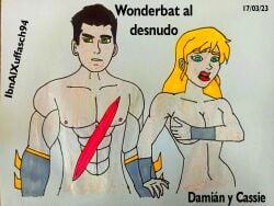 batman cassie_sandsmark damian_wayne dc_comics dcau ibnalxuffasch94 wonder_woman