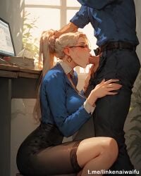 ai_generated anal_sex big_penis blonde_female bondage bondage brown_hair female ginger_hair male