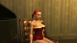 3d breasts breasts breasts christmas christmas_outfit corset female hitman hitman_blood_money io-interactive orange_hair screenshot sexy video_games white_skin
