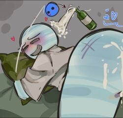 balls blush color colored cum cum_in_ass cum_inside cum_inside_ass drunk gay gay_anal gay_male gay_sex hanaku_1allover hearts_around_head liquor male male/male male_focus male_only neptune_(solarballs) off_screen_character penetration pillow sex simple_background smirk solarballs uranus_(solarballs) wine yaoi