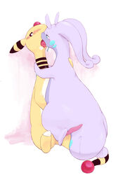 1boy against_wall alternate_color ambiguous_gender ampharos antennae back back_turned belly big_ass black_fur blue_eyes blue_skin blush brown_eyes censored claws dragon duo edit erection eye_contact feet feral feral_on_feral french_kiss french_kissing furry goodra half-closed_eyes hi_res hug interspecies kissing long_penis male nintendo nude on_top oral original_character penis pink_background plain_background pokémon_(species) pokemon pokemon_(species) pokemon_gsc pokemon_xy pp precum purple_skin rear_view saliva scalie sex simple_background sitting slime stripes sweat tail thin_penis uncensored video_games wet white_background white_border white_fur wide_hips yellow_body yellow_fur