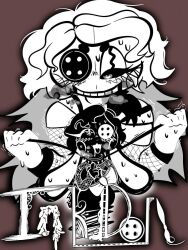 blush bodily_fluids bondage bound breath button_(fastener) button_eyes clothing collar doll duo female fishnet_clothing forced hair heart_eyes heart_symbol lagomorph leash leporid mammal messy_hair panting paws petplay rabbit roleplay shaking short_stack sweat