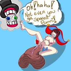 balls belly_bulge big_dick big_penis big_testicles black_cock black_dick breasts brown_hair caine_(the_amazing_digital_circus) caritxxx clown_girl english english_text female fluids male naked naked_female penis penis_in_pussy penis_inside_vagina pomni pomni_(tadc) pomni_(the_amazing_digital_circus) pussy saliva self_upload small_boobs small_tits tadc testicles the_amazing_digital_circus twitter twitter_link veiny_penis white_skin