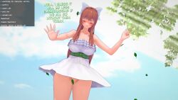 ass ass_focus blush bottomless bottomless_female coding dialogue doki_doki_literature_club embarrassed embarrassed_naked_female embarrassed_nude_female enf english english_dialogue english_text exposed exposed_ass female koisuki monika_(doki_doki_literature_club) naked natsuki_(doki_doki_literature_club) no_panties nude outdoors outdoors_nudity outside outside_nudity public public_nudity sayori_(doki_doki_literature_club) sundress text upskirt wind windy windy_skirt yuri_(doki_doki_literature_club)