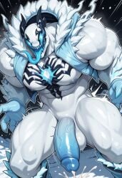 1boy ai_generated bara barazoku chubby cum drvlar gay male male_focus male_only marvel marvel_comics marvel_rivals monster muscular muscular_male penis smug solo venom venom_(marvel) venom_(marvel_rivals) venom_(snow_symbiote) yaoi