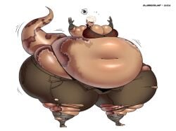 ass_expansion batman:_arkham_origins batman_(series) belly_expansion blubberblimp bottom_heavy colored copperhead dc_comics female inflation pear_shaped tagme tail_inflation transformation