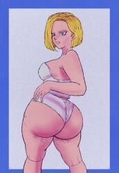 1girls android_18 annoyed annoyed_expression annoyed_face ass barely_clothed big_ass big_butt bikini blonde_hair blue_eyes bob_cut butt cellulite corset dragon_ball dragon_ball_z female hand_on_hip huge_ass huge_butt large_ass large_butt light-skinned_female light_skin looking_at_viewer masochistmaverick pawg posing short_hair thick thick_ass thick_butt thick_hips thick_legs thick_thighs underwear