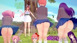 angry angry_expression angry_face ass ass_focus blush bottomless bottomless_female crowd crowd_watching doki_doki_literature_club embarrassed embarrassed_naked_female embarrassed_nude_female enf exposed exposed_ass female koisuki lost_clothes making_fun_of mocking monika_(doki_doki_literature_club) naked natsuki_(doki_doki_literature_club) no_panties nude outdoors outdoors_nudity outside outside_nudity picnic public public_nudity sayori_(doki_doki_literature_club) school_uniform skirt skirt_lift stolen_clothes sundress tricked upskirt wind windy windy_skirt yuri_(doki_doki_literature_club)