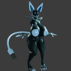 anthro areola artificial_intelligence ass big_breasts big_butt breasts female fluffbot fluffy_(fluffyglitch) fluffyglitch genitals hair hi_res looking_at_viewer machine nipples nude robot screen screen_face smile solo tail thick_thighs usb_tail vulva wide_hips
