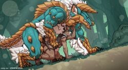after_kiss all_fours anal anal_sex anthro anthro_on_feral antlers armor ass belt bodily_fluids bone canid canine capcom claws clothed clothing deer detailed_background dominant dominant_feral dominant_male duo ears_up eyewear fanged_wyvern feral feral_penetrating floor fluffy fluffy_chest fluffy_tail fur glasses hair hi_res hooves horn inner_ear_fluff knife leather leather_clothing leather_strap male male/male male_penetrated male_penetrating male_penetrating_male mammal markings monster monster_hunter mori_redford mule_deer neck_tuft new_world_deer on_ground on_top on_top_of on_top_of_another open_mouth outside paw_on_thigh paws penetration penile penile_penetration plant rogue saliva saliva_string scale_markings scales sex shirt size_difference spots spotted_body spotted_fur stomach_bulge straps tail tan_body teeth text that_wolffee tongue tongue_out topwear tree tuft weapon wearing_glasses white_body white_fur zinogre zoophilia
