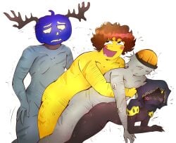 2025 4boys action_lines anal anal_sex anonymous_artist black_body blue_body blush body_hair brown_hair builderman cape chest_tuft chubby_male collarbone color colored consensual curly_hair deer_antlers dusekkar_(forsaken) epic_face femboy forsaken_(roblox) foursome friends friends_with_benefits from_behind gay gay_sex grey_body group_sex hand_on_hip happy hardhat hi_res hidden_face highres hugging_from_behind humanoid intense_sex male male/male male_focus male_only male_penetrated male_penetrating meme_reference naked no_nipples no_visible_genitalia nudity object_head older_male open_mouth patch pleasure_face pumpkin pumpkin_head roblox roblox_game robloxian scars self_upload shaded shedletsky short_hair size_difference skinny sweat sweatdrop taph_(forsaken) train white_background white_eyes yellow_body younger_male