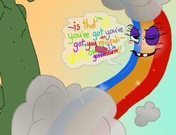 ambiguous_penetration bitch blush blush_lines chica's_magic_rainbow chica's_magic_rainbow_(character) cloud clouds cum cum_inside cumshot female five_nights_at_freddy's five_nights_at_freddy's_world male male/female penetration penis rainbow straight sweat sweating taunting tearing_up